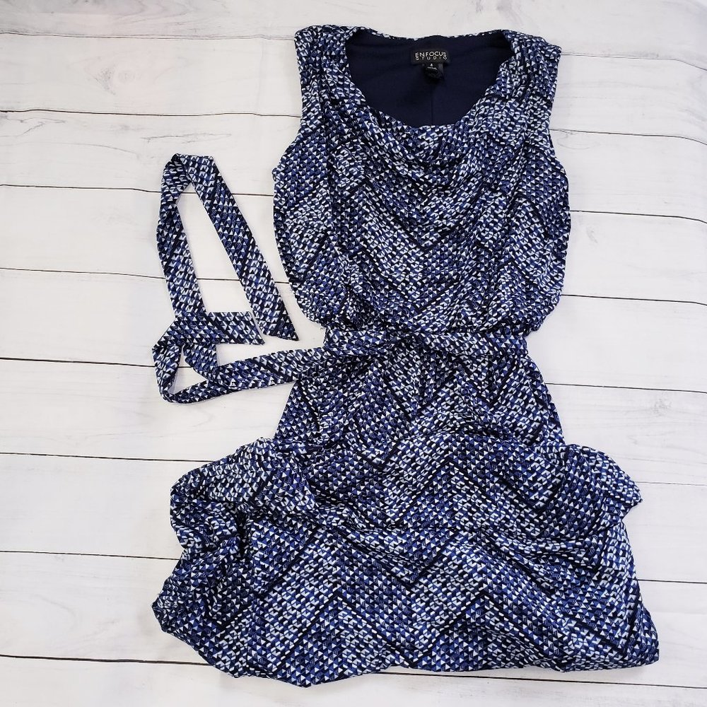 Enfocus Studio Blue/White Maxi Dress Size 4